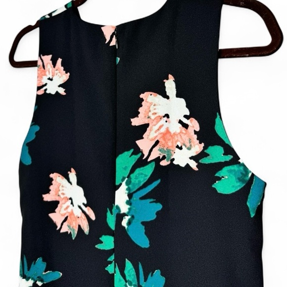 Who What Wear Black Floral Asymmetrical Hem Dress Sleeveless Small NWT - Picture 6 of 14